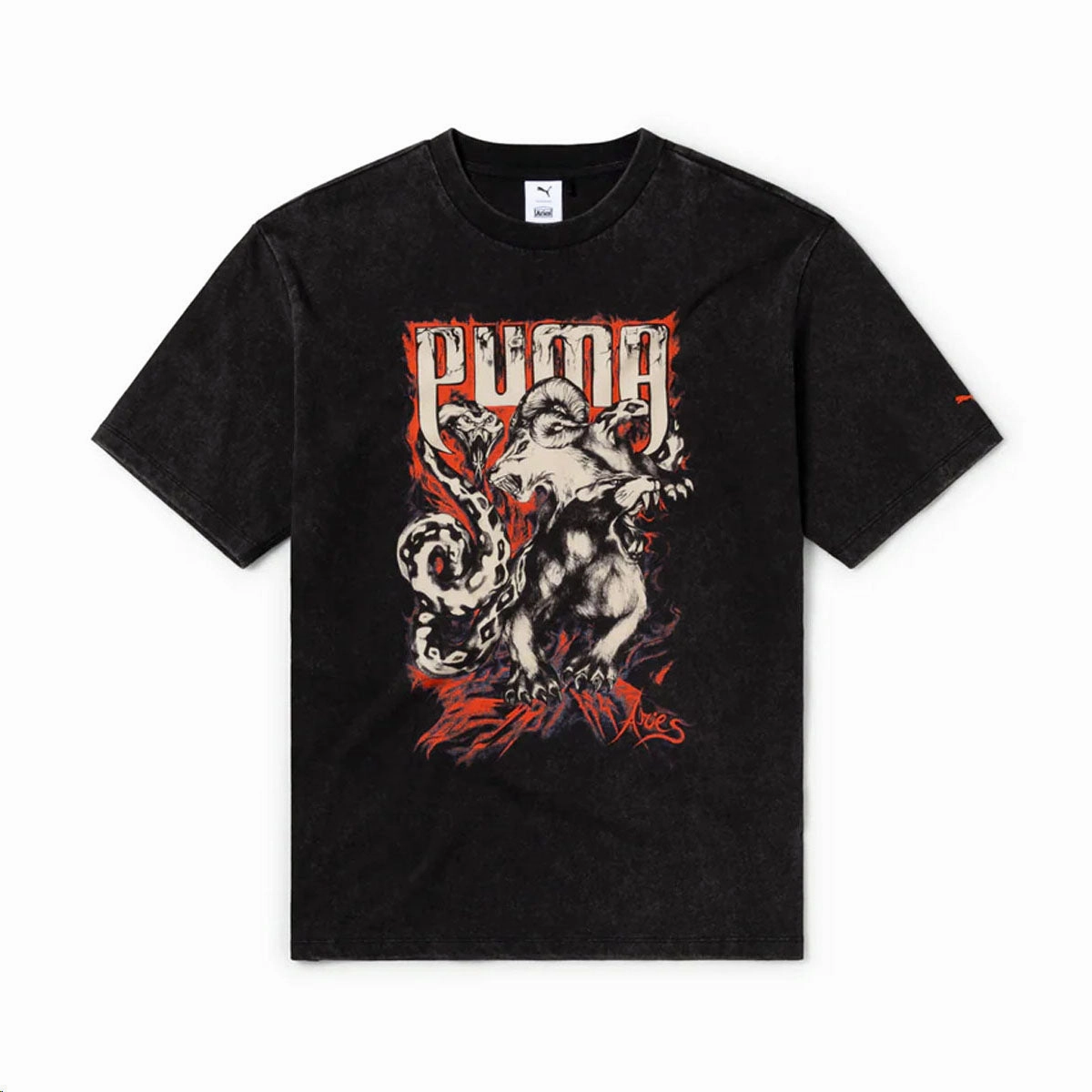   Aries Chimera Acid Wash Tee 'PUMA Black'