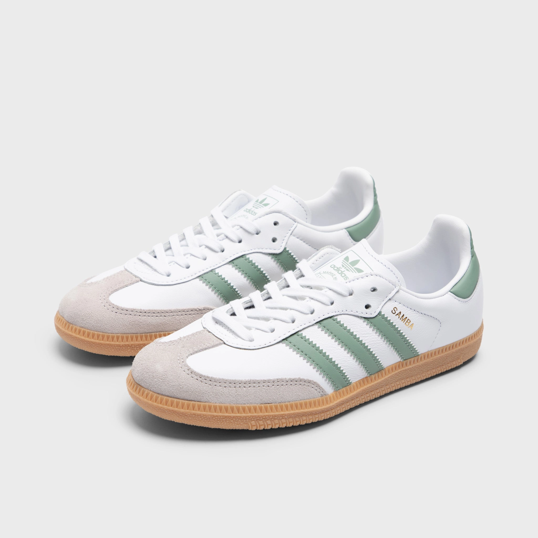 adidas Juniors' Samba OG Footwear White / Silver Green - Gum