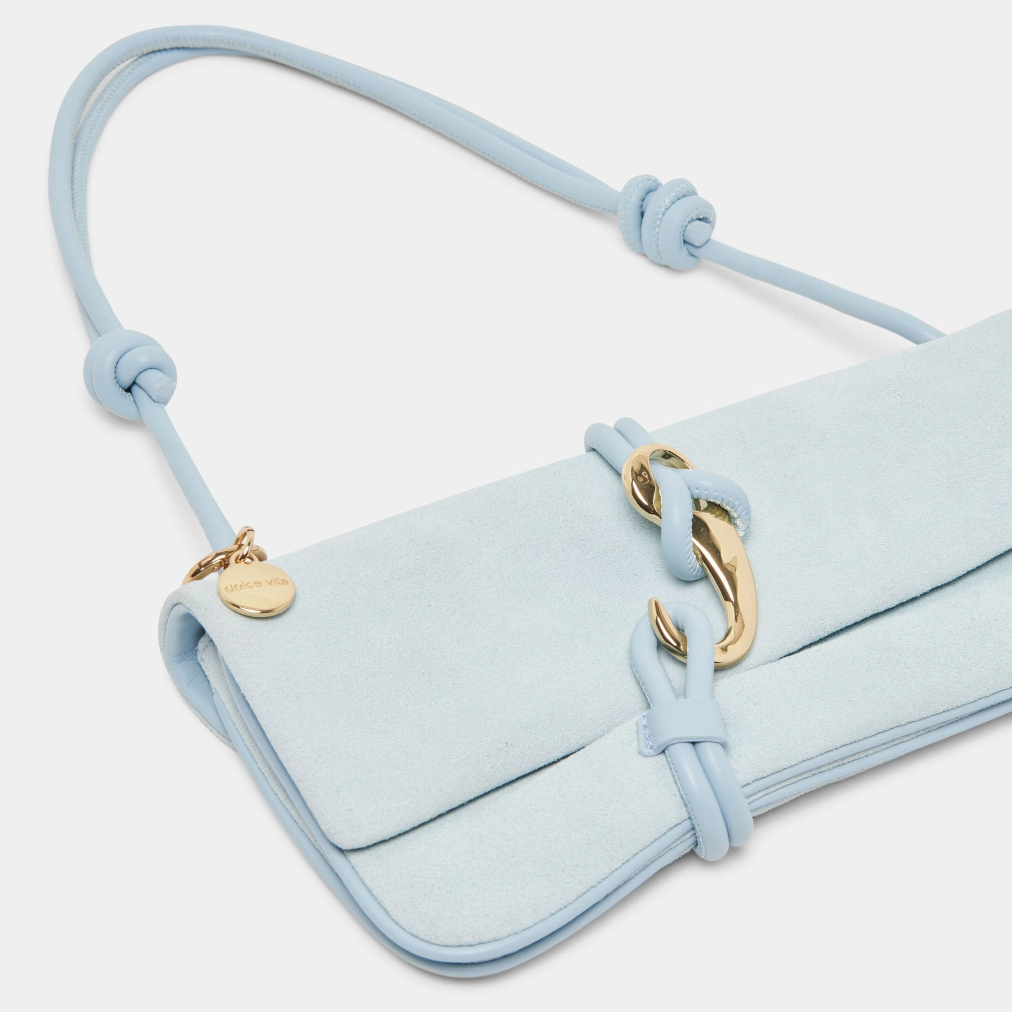 ALICE SHOULDER BAG BLUE SUEDE