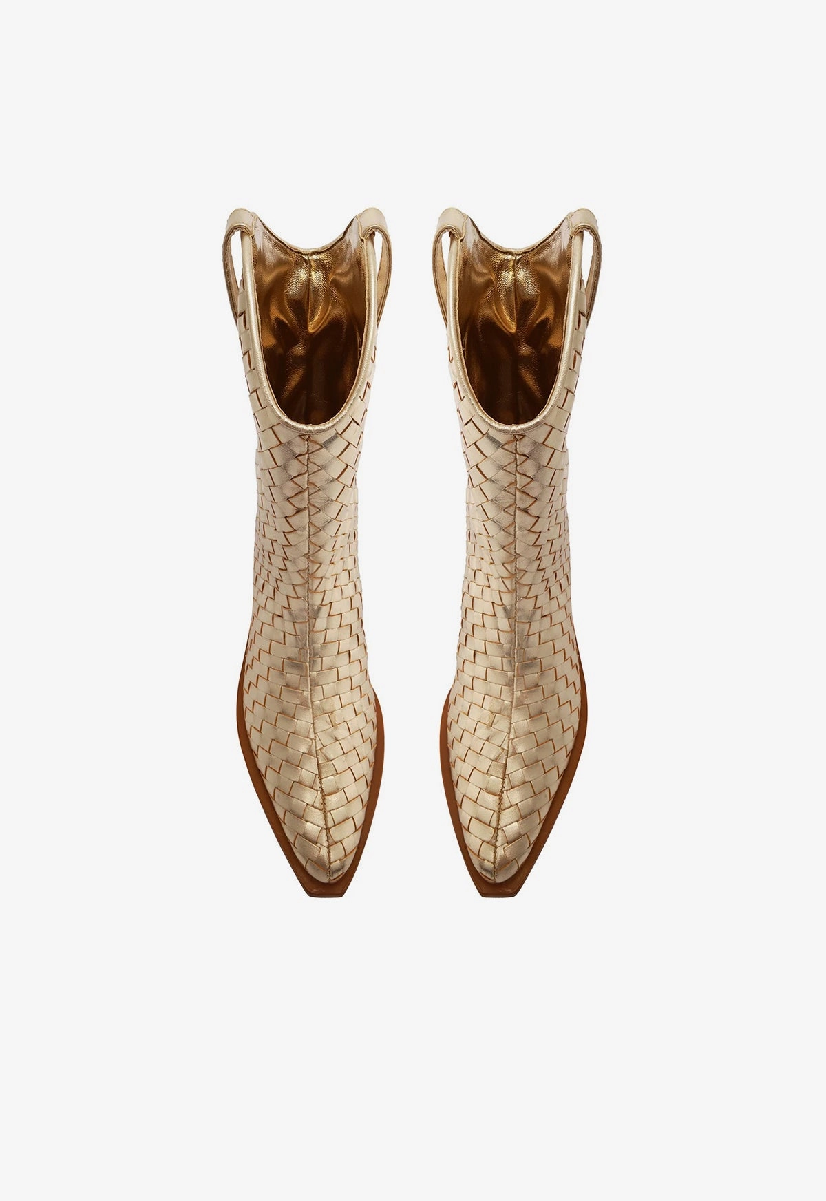Cicera Woven Metallic Leather Bootie