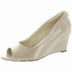 Coleen Womens Padded Insole Patent Wedge Heels