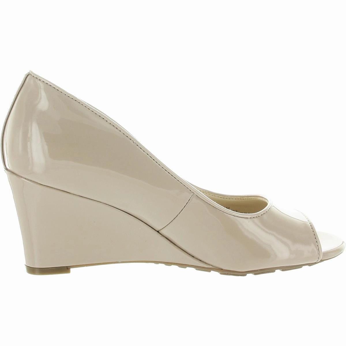 Coleen Womens Padded Insole Patent Wedge Heels
