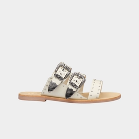 Eastwood Stud Slide Off White/Silver