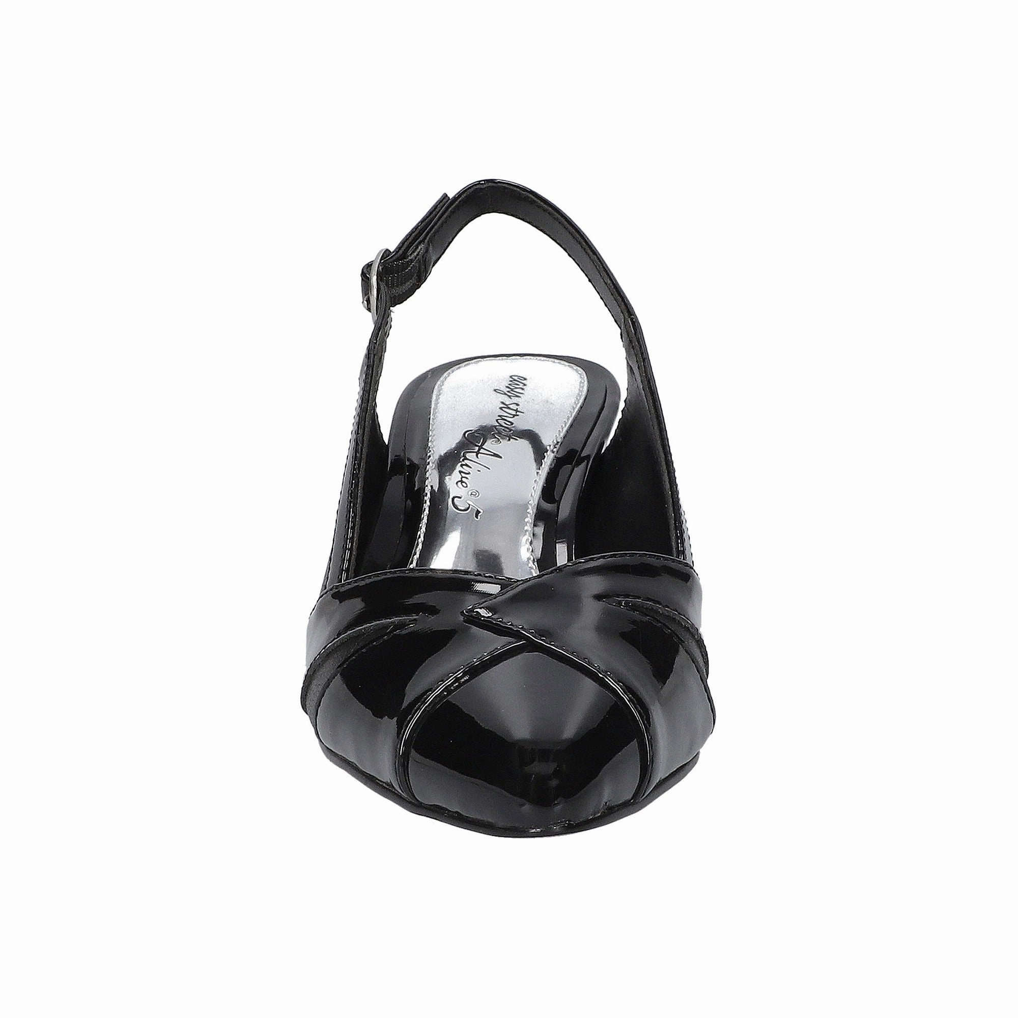 Easy Street Womens Avena Block Heel Pumps - BLACK PATENT 12 MEDIUM