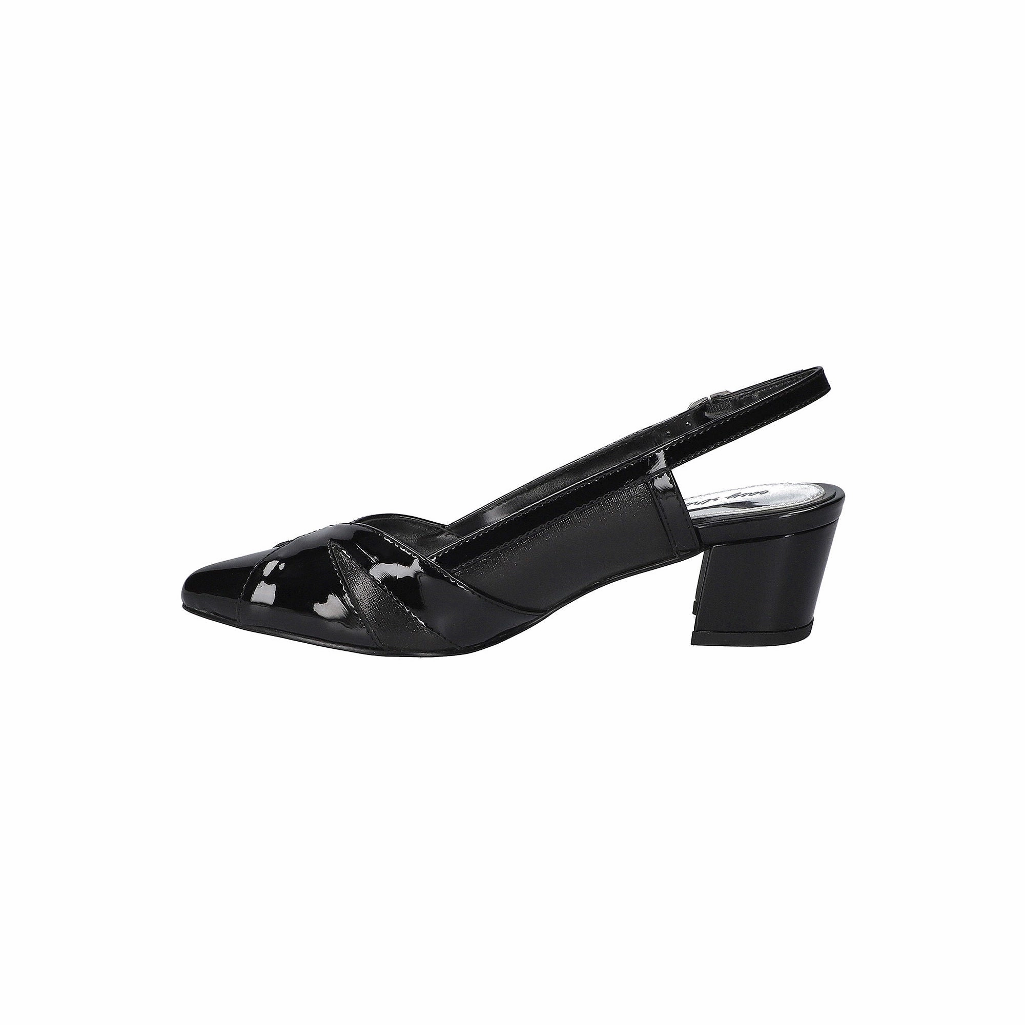 Easy Street Womens Avena Block Heel Pumps - BLACK PATENT 12 MEDIUM