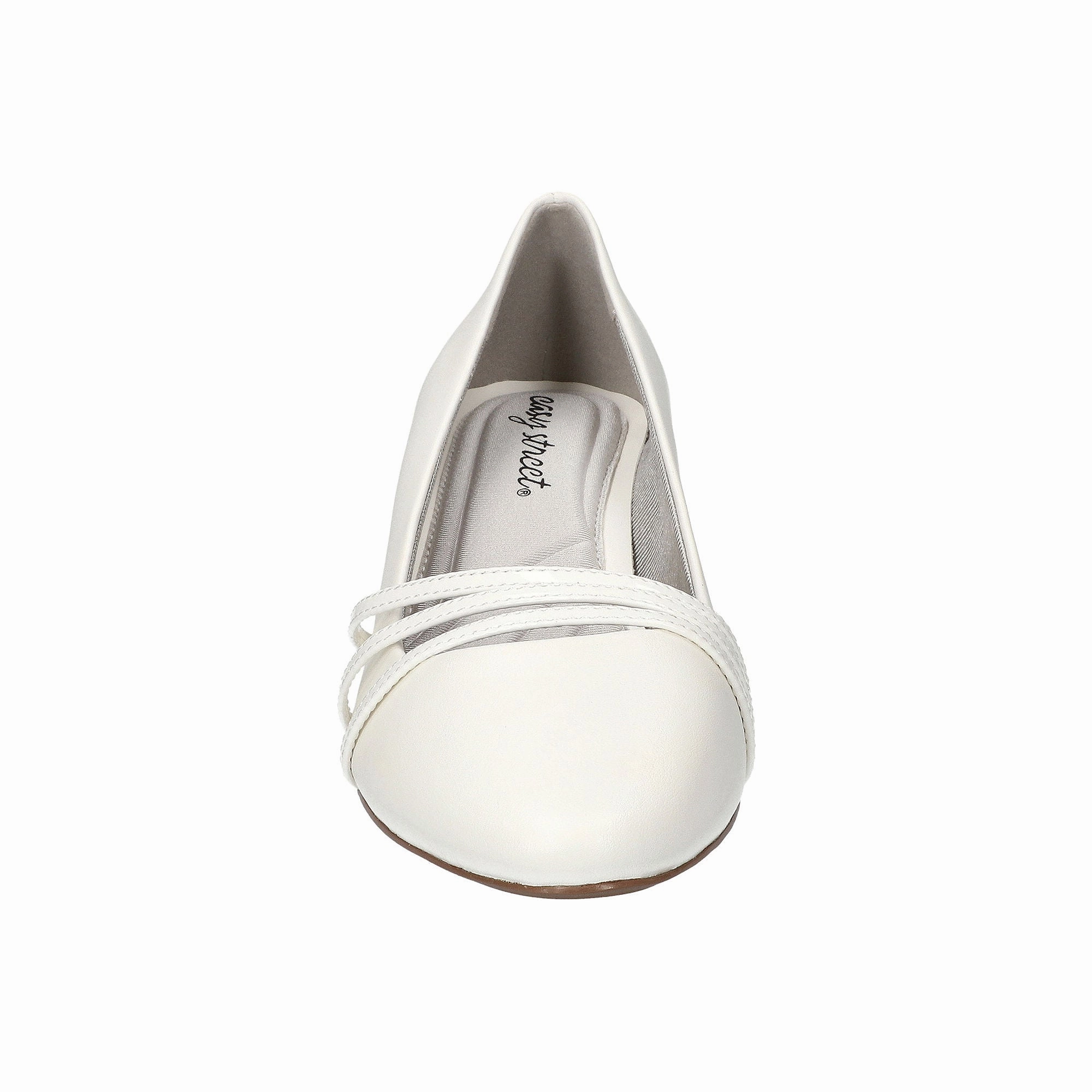 Easy Street Womens Cristiny Stiletto Heel Pumps - WHITE 7 1/2 EXTRA WIDE