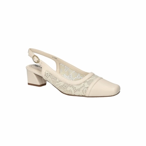 Easy Street Womens Fortune Block Heel Pumps - CREAM 10 MEDIUM