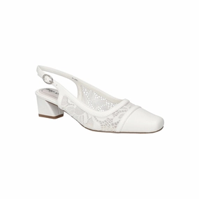 Easy Street Womens Fortune Block Heel Pumps - WHITE 8 1/2 EXTRA WIDE