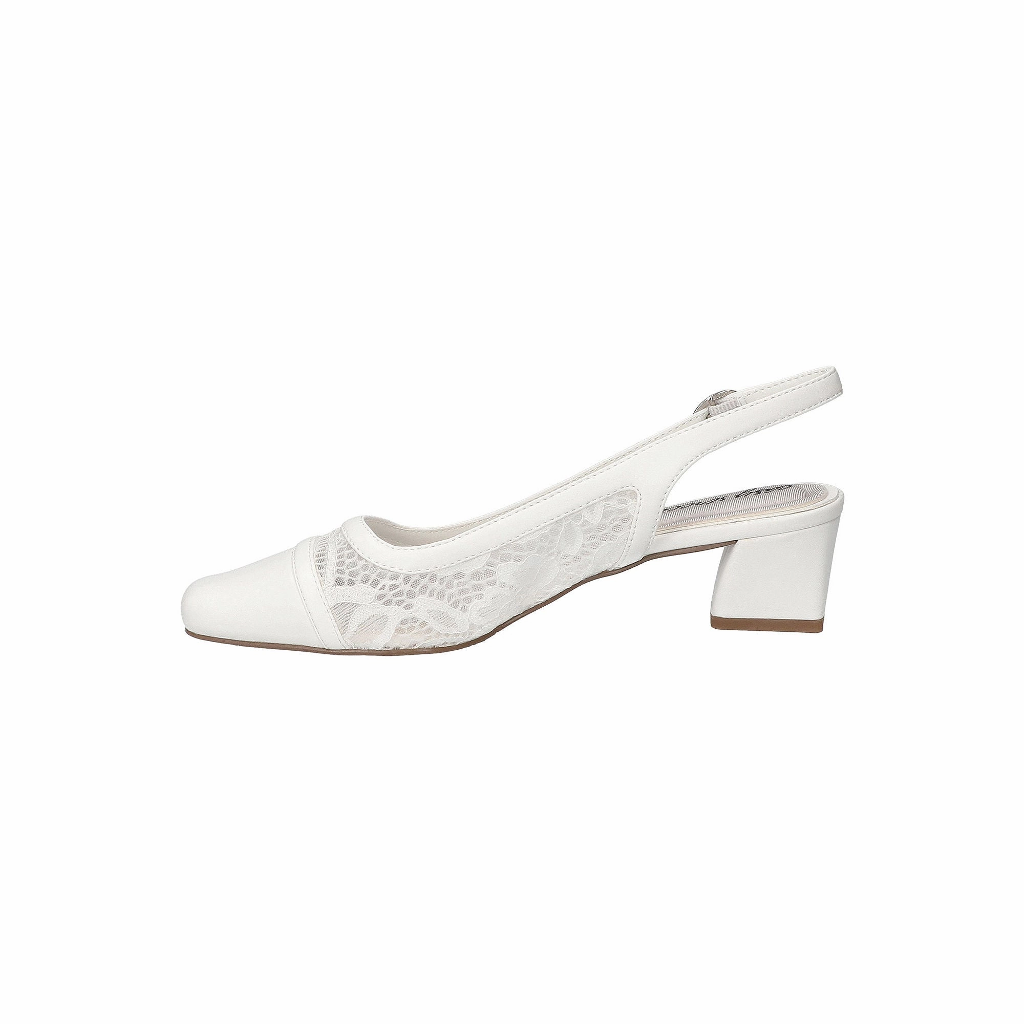 Easy Street Womens Fortune Block Heel Pumps - WHITE 8 1/2 EXTRA WIDE