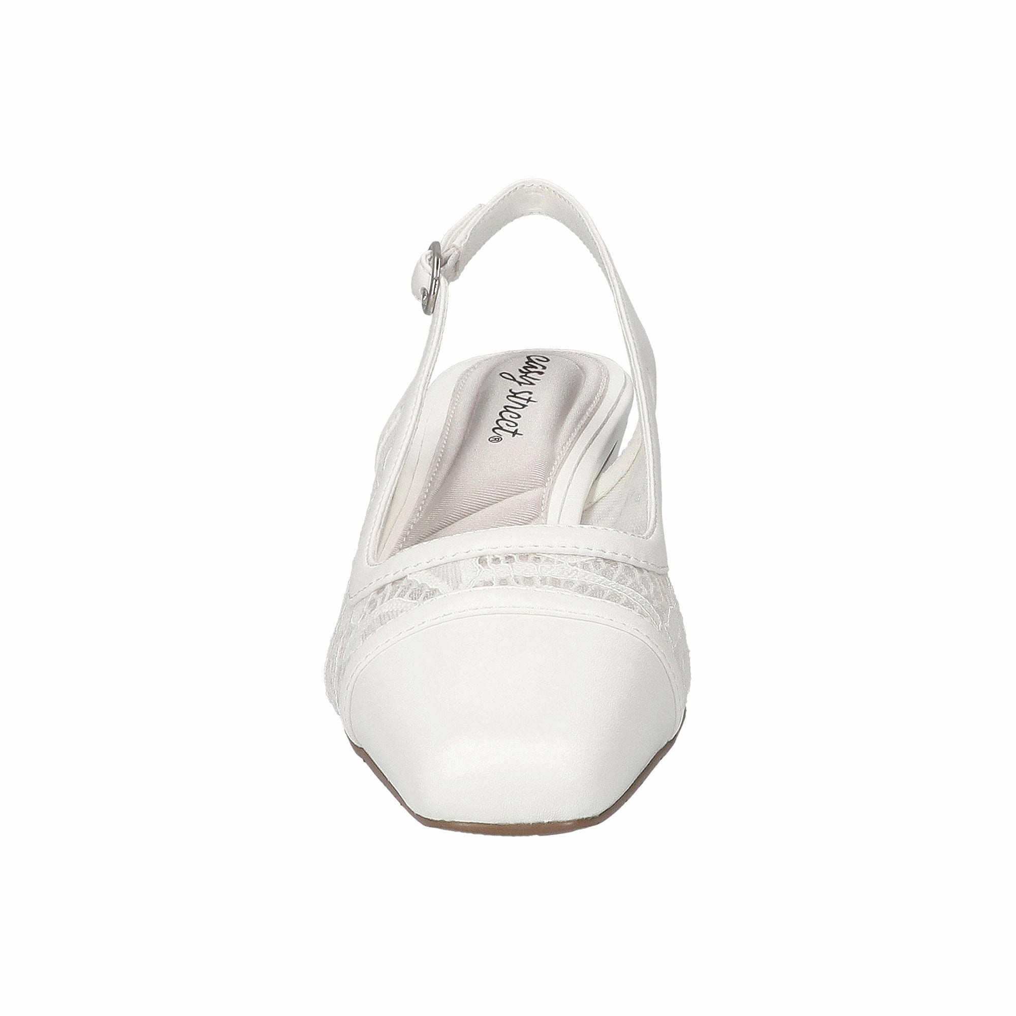 Easy Street Womens Fortune Block Heel Pumps - WHITE 8 1/2 EXTRA WIDE