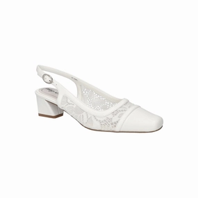 Easy Street Womens Fortune Block Heel Pumps - WHITE 8 1/2 EXTRA WIDE