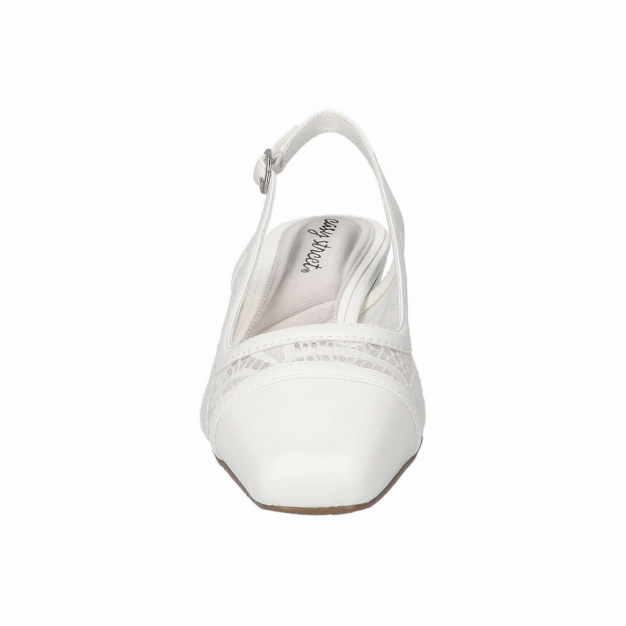 Easy Street Womens Fortune Block Heel Pumps - WHITE 8 1/2 EXTRA WIDE
