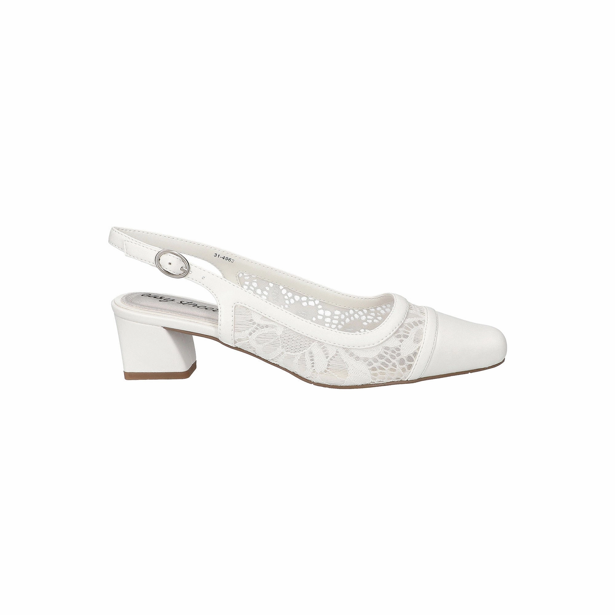 Easy Street Womens Fortune Block Heel Pumps - WHITE 8 1/2 EXTRA WIDE