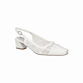 Easy Street Womens Fortune Block Heel Pumps - WHITE 9 WIDE