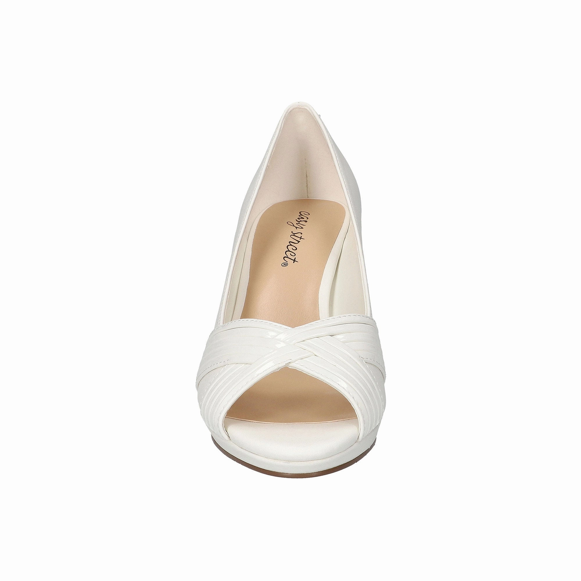 Easy Street Womens Lavish Stiletto Heel Pumps - WHITE 7 1/2 EXTRA WIDE