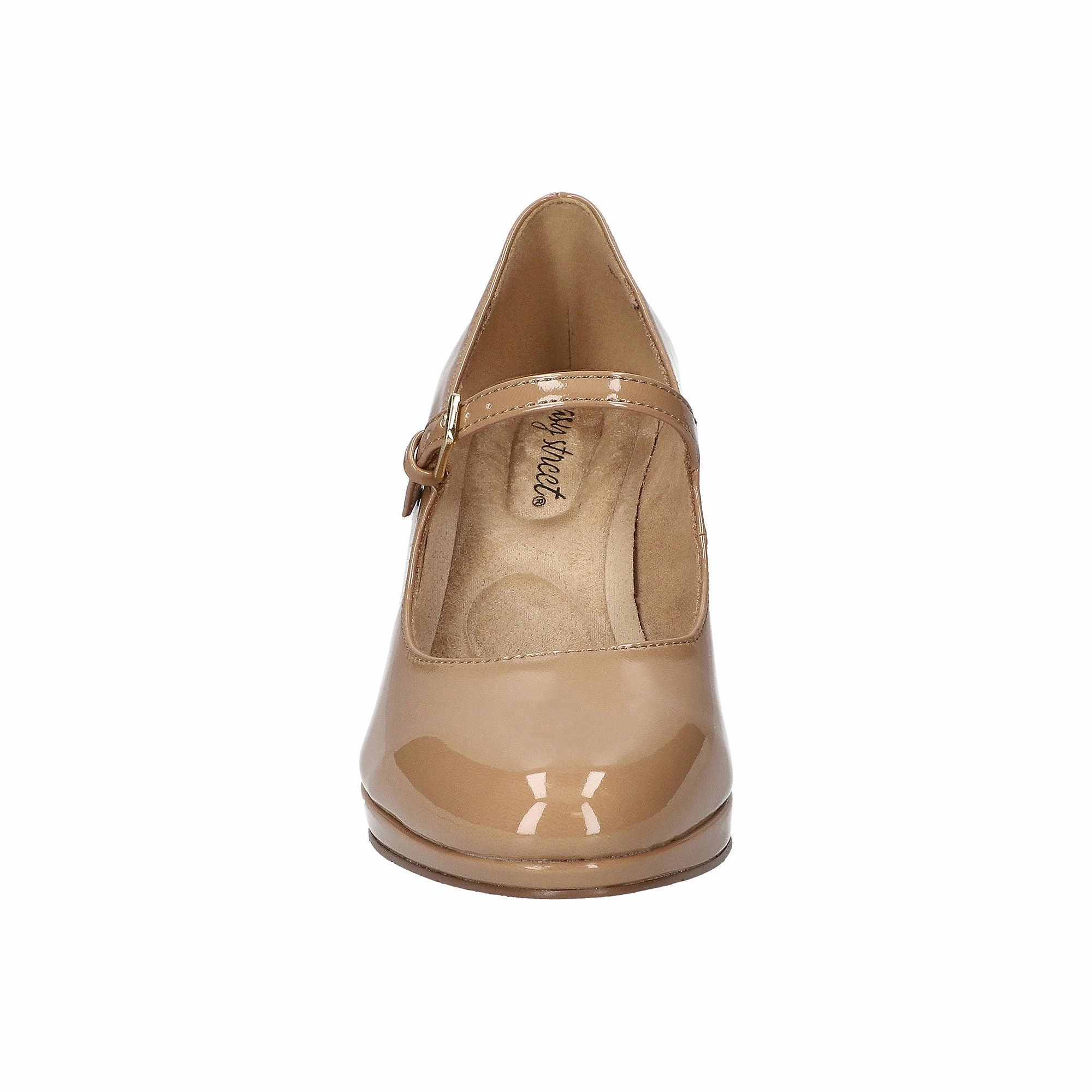 Easy Street Womens Zest Stiletto Heel Pumps - NUDE PATENT 8 1/2 EXTRA WIDE