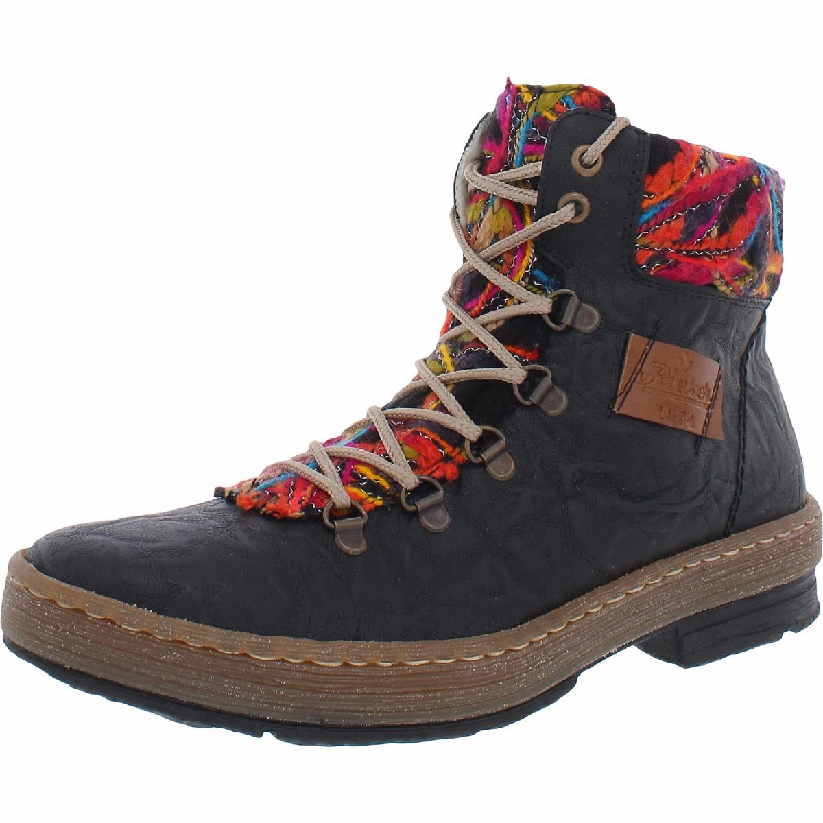 Felicitas 43 Womens Faux Leather Knit Casual Boots
