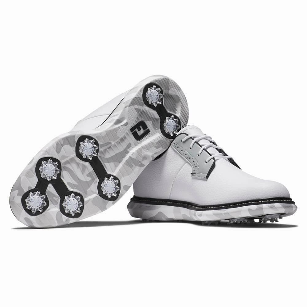 FootJoy Traditions Blucher Golf Shoes White/Gray Camo - 24 Men