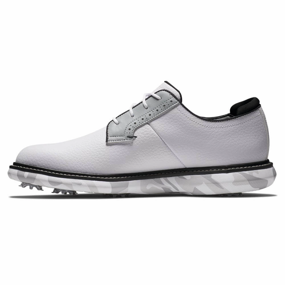 FootJoy Traditions Blucher Golf Shoes White/Gray Camo - 24 Men
