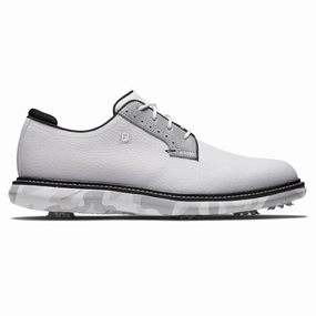 FootJoy Traditions Blucher Golf Shoes White/Gray Camo - 24 Men