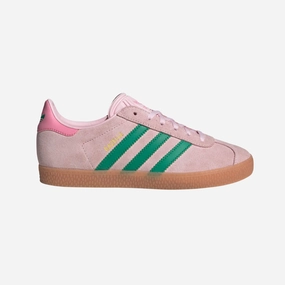 gradeschool adidas gazelle (pink/green)