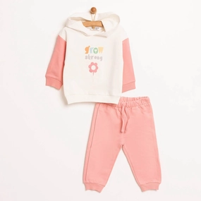 HelloBaby Baby Girl Sweatshirt Footless Bottom - Ecru