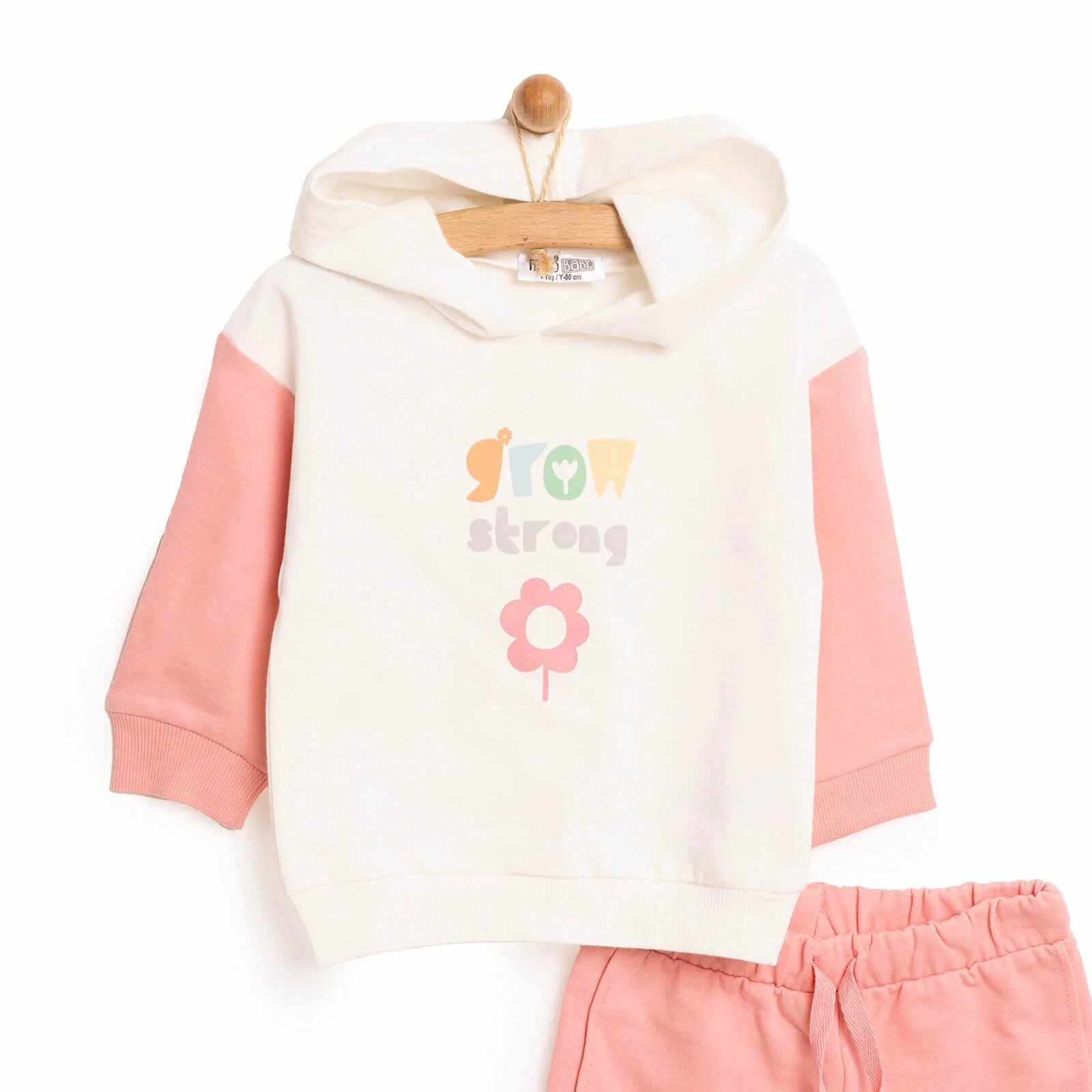 HelloBaby Baby Girl Sweatshirt Footless Bottom - Ecru