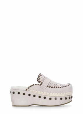 Ivory Suede Leather Sabot