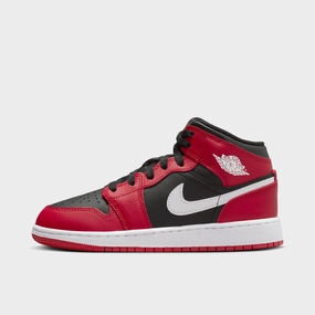 Jordan 1 Mid GS Black / White - Gym Red
