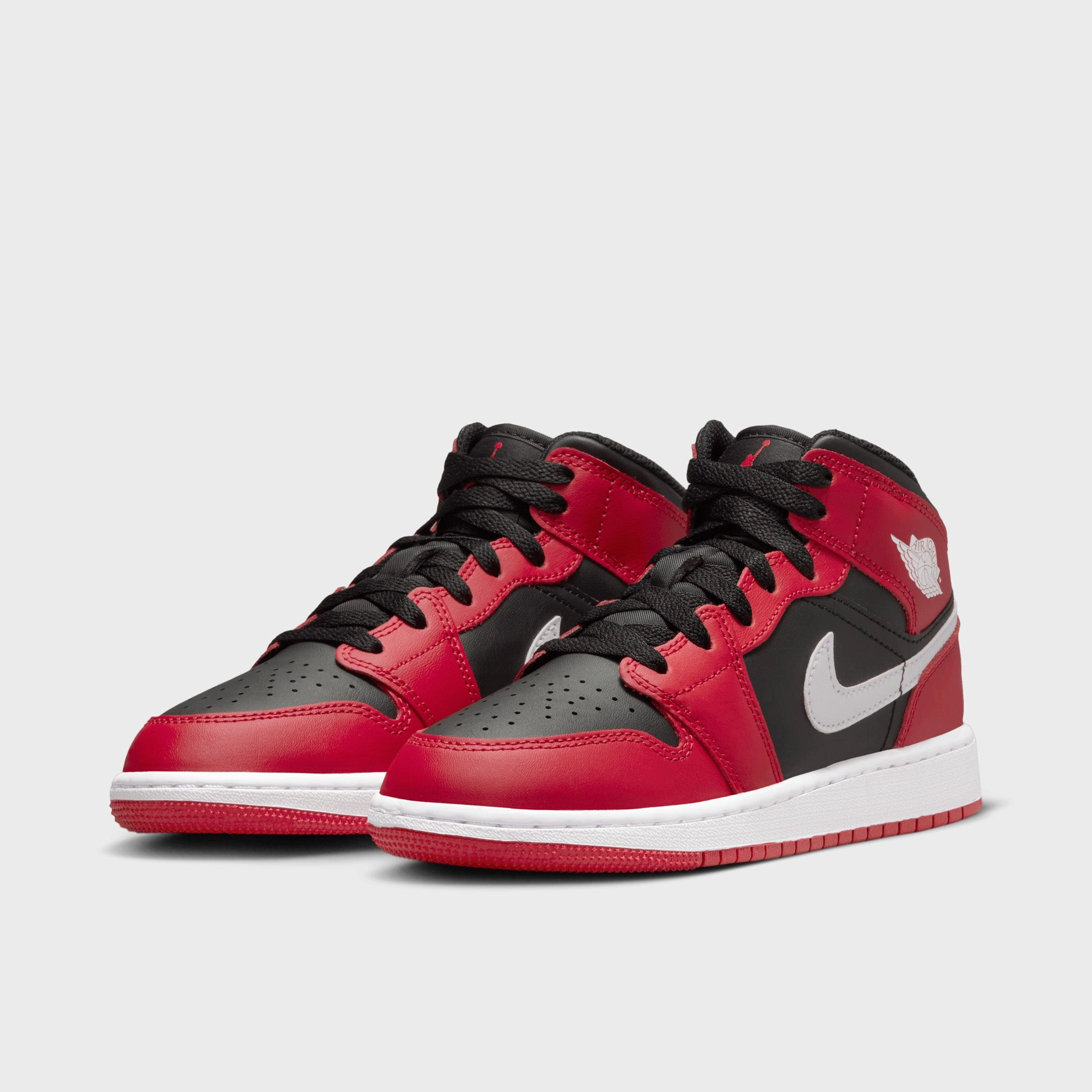 Jordan 1 Mid GS Black / White - Gym Red