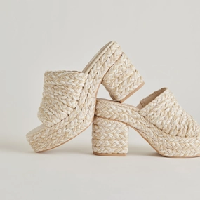 LADY HEELS IVORY MULTI WOVEN