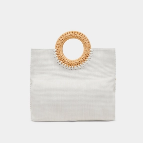 LILAH CLUTCH WHITE EMBOSSED STELLA