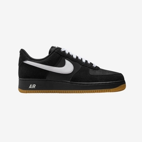 mens nike air force 1 07 lv8 (black/white/gum)