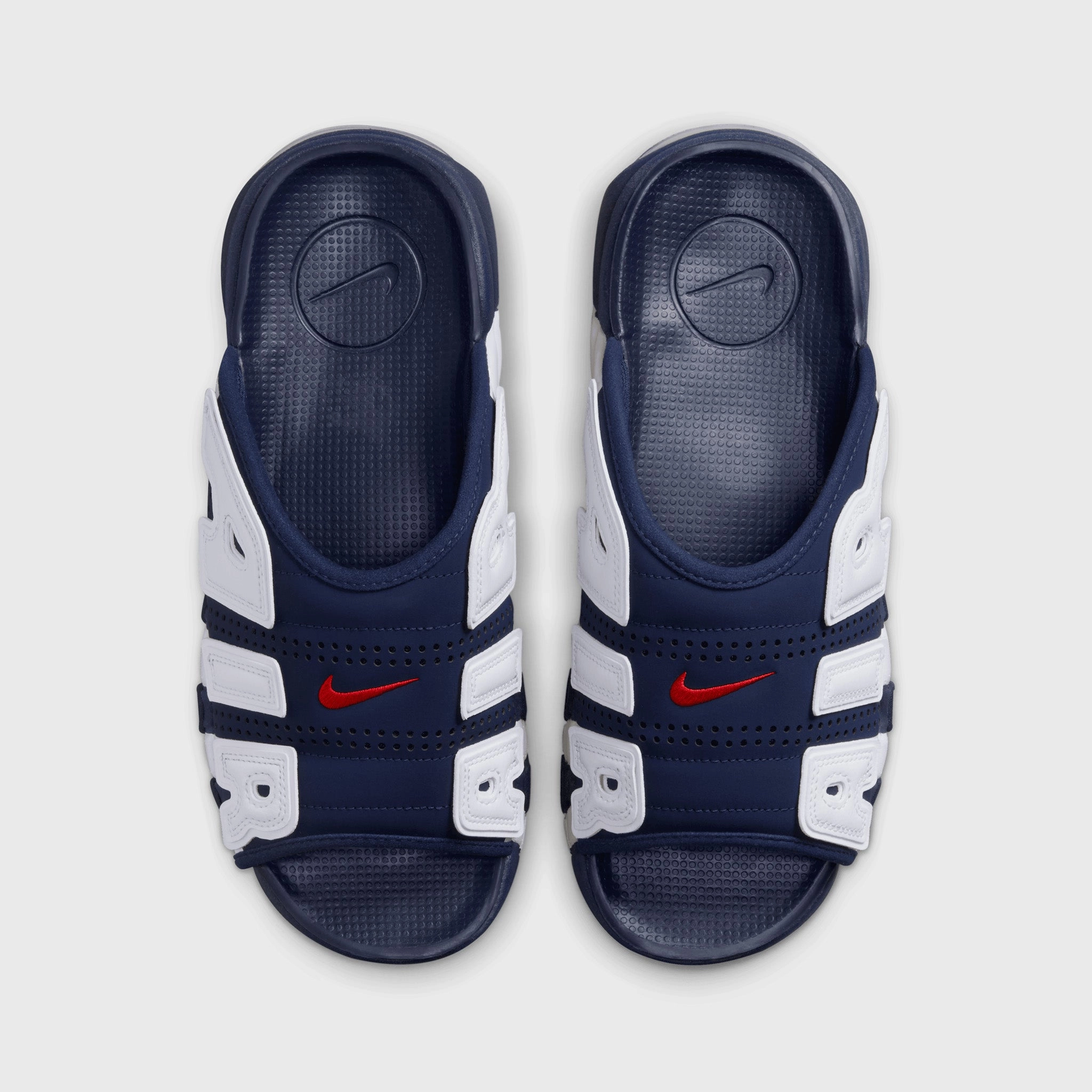 Nike Air More Uptempo Slide Midnight Navy / University Red - White
