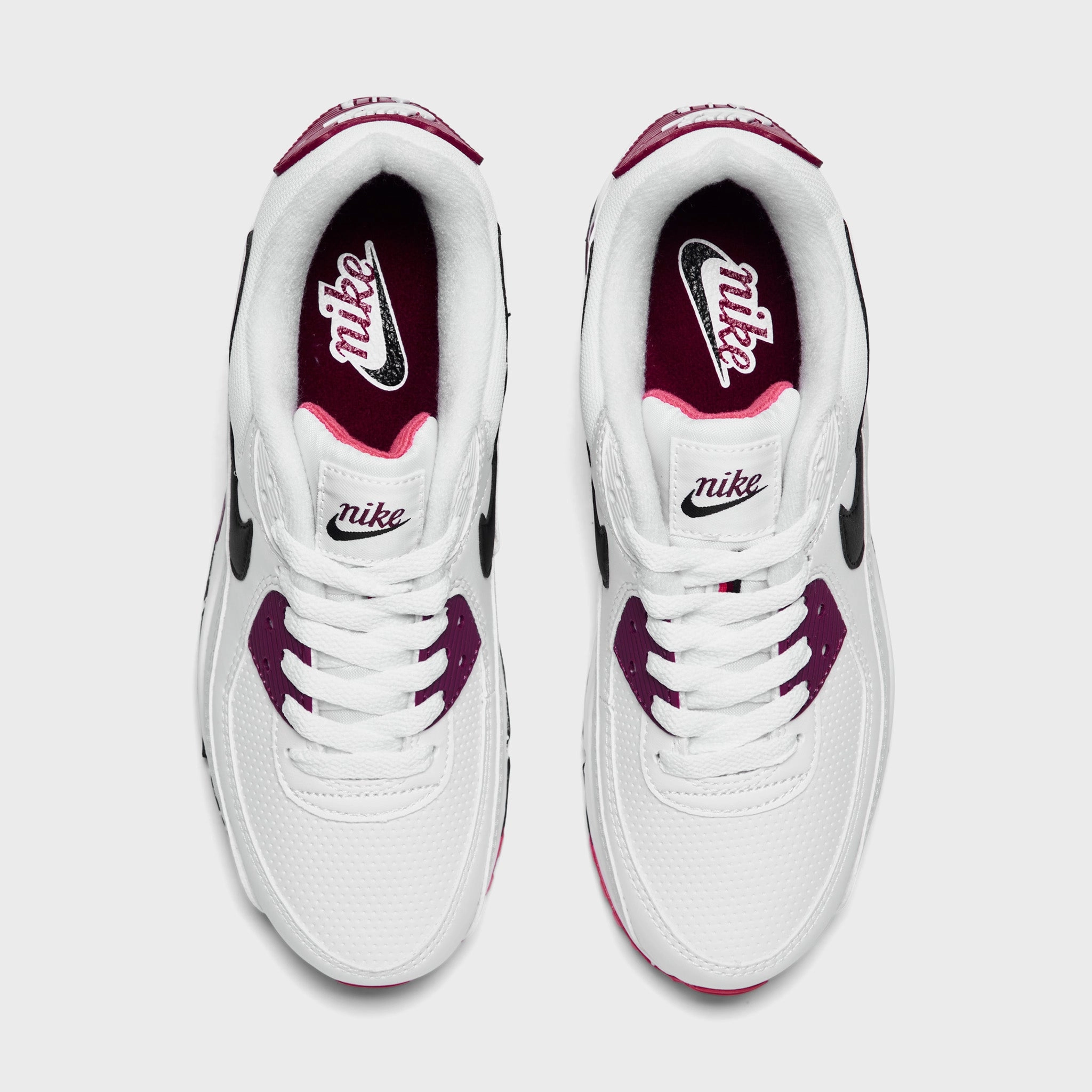 Nike Women's Air Max 90 White / Black - Dark Beetroot