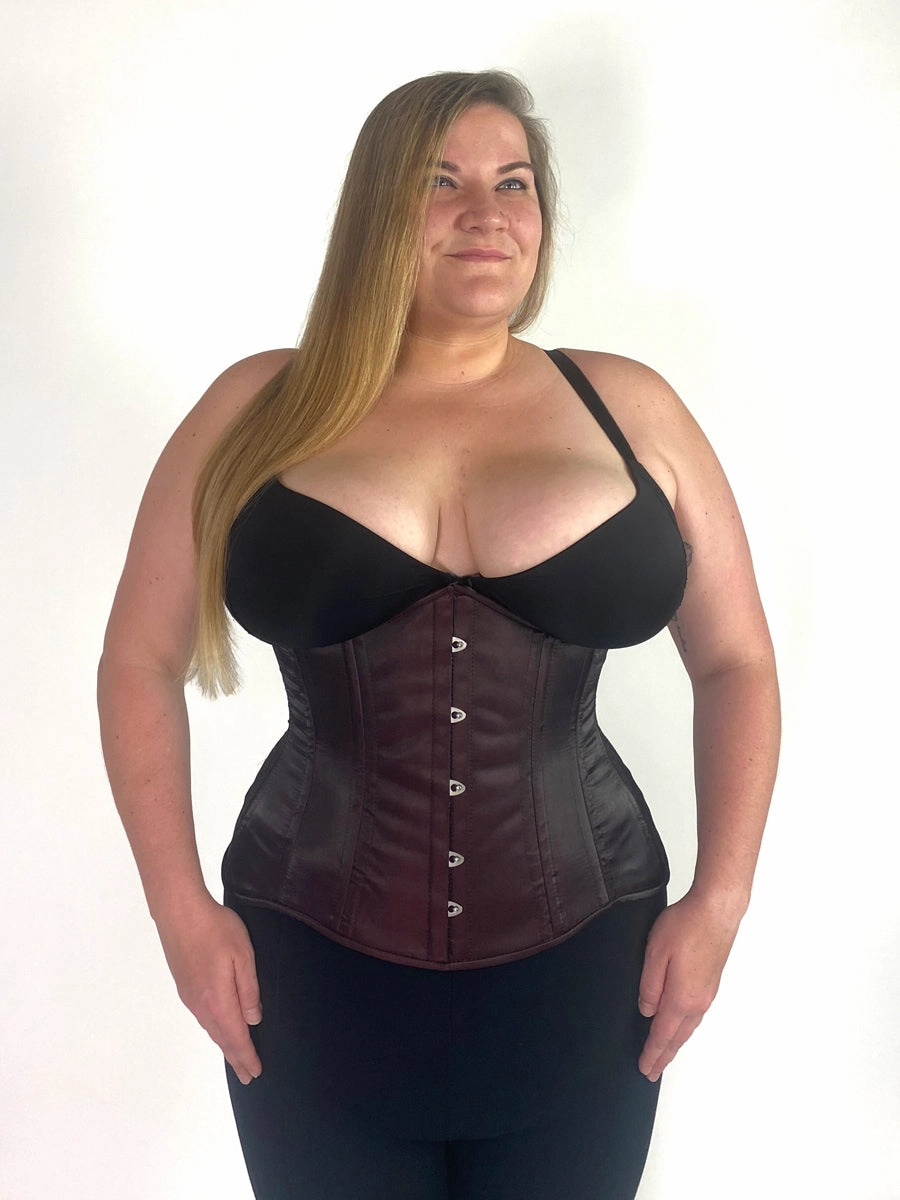 Plus Size Satin Hourglass Curve Longline Underbust Corset : CS-426