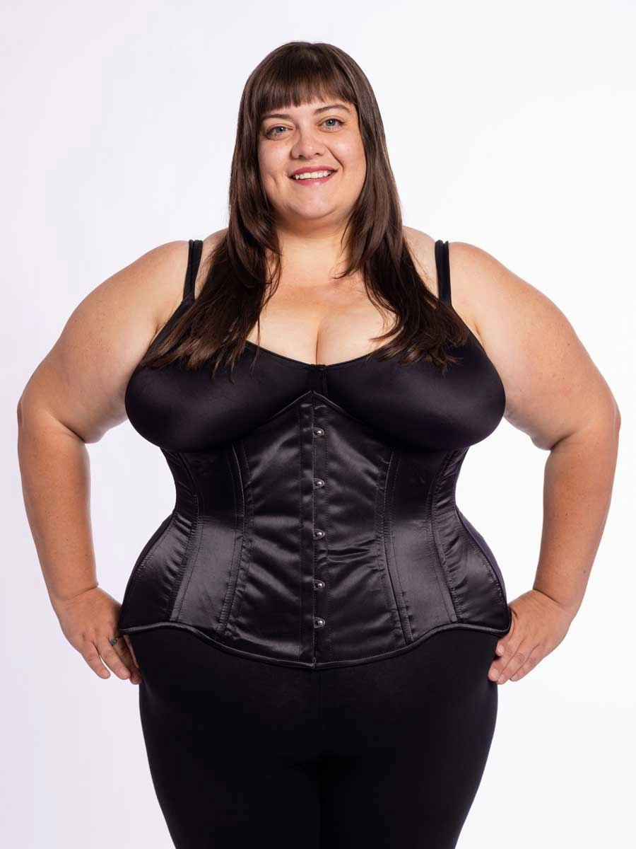 Plus Size Satin Hourglass Curve Longline Underbust Corset : CS-426