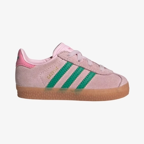 toddler adidas gazelle cf el (clear pink/court green)