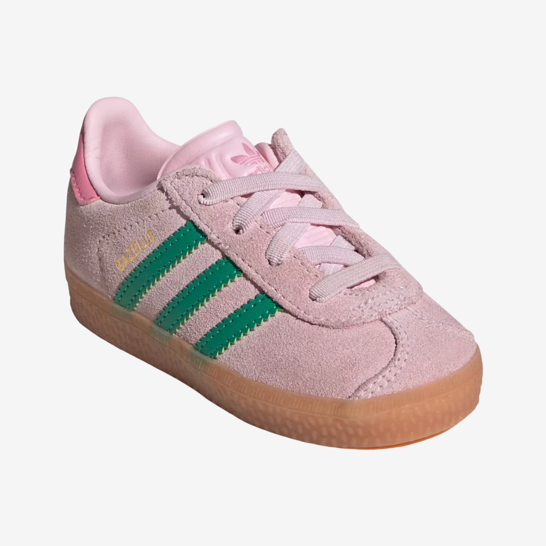 toddler adidas gazelle cf el (clear pink/court green)
