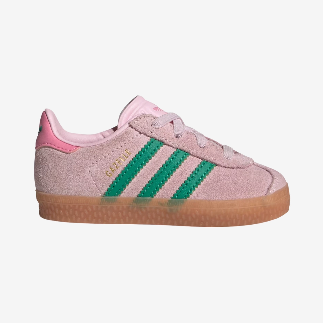 toddler adidas gazelle cf el (clear pink/court green)