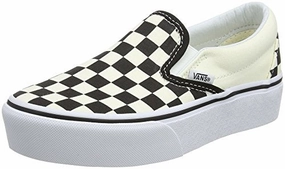 Vans Damen Classic Slip-on Platform Slip On Sneaker. Schwarz (Black and White Checker/White Bww). 35 EU