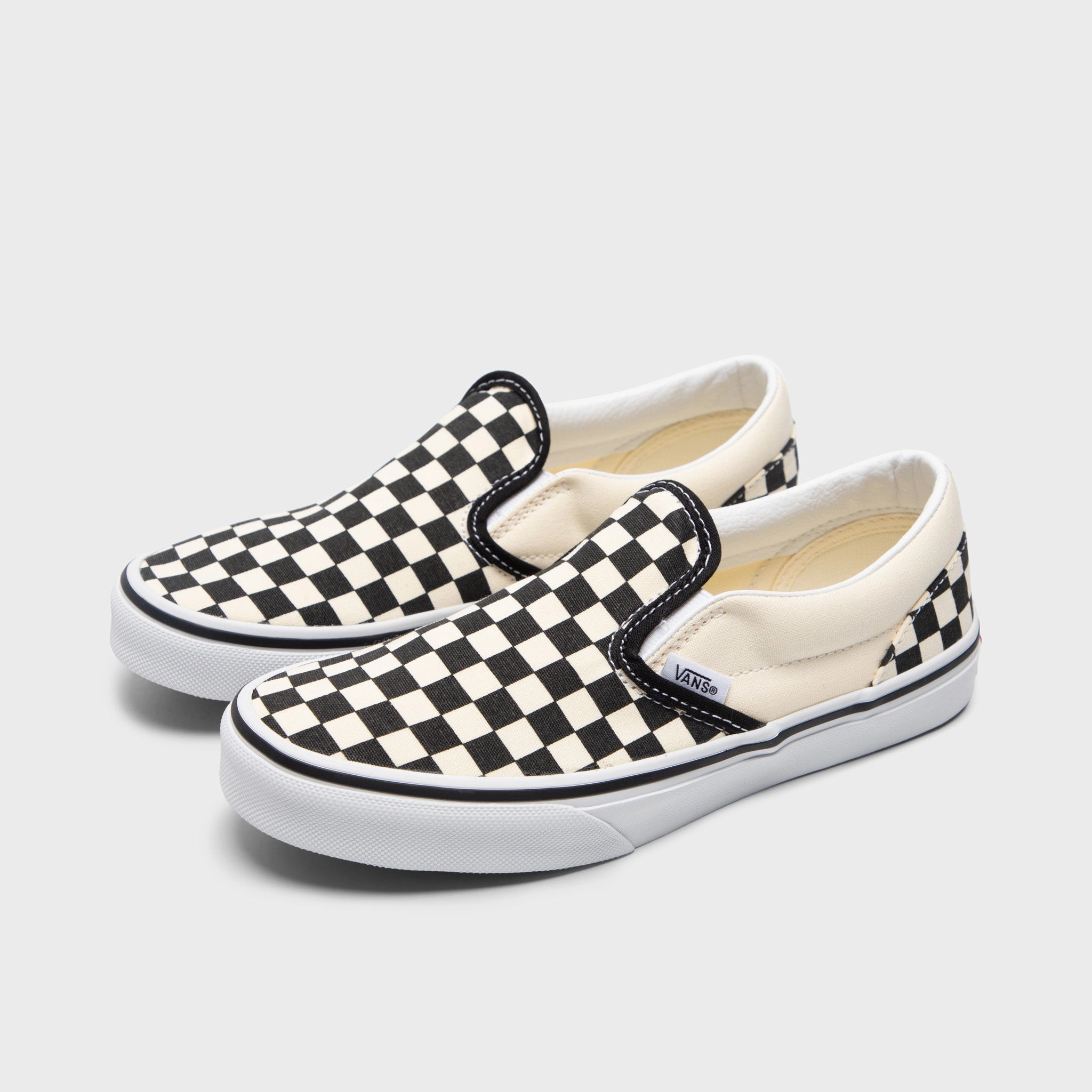 Vans Juniors' Checkerboard Classic Slip-On Black / White