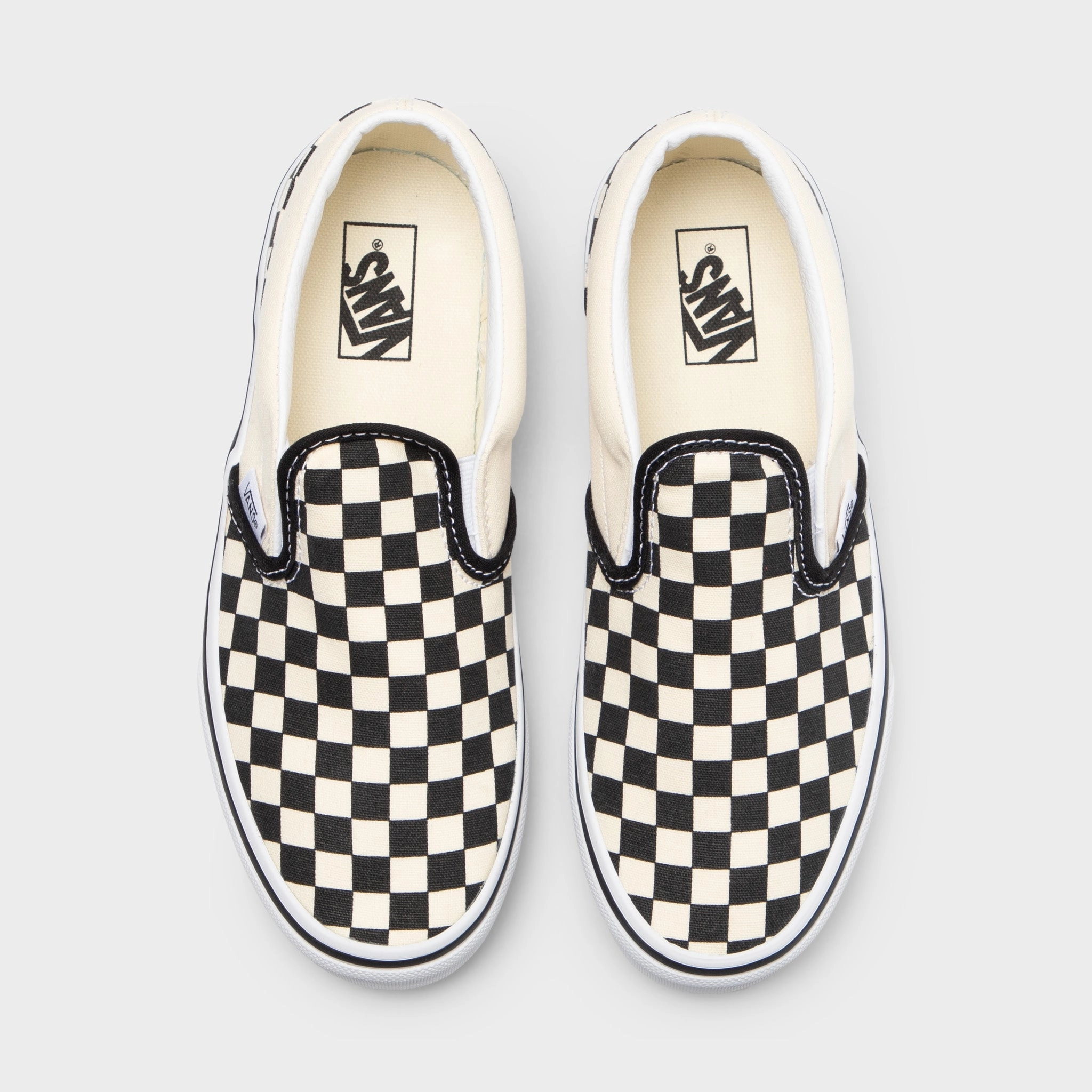 Vans Juniors' Checkerboard Classic Slip-On Black / White